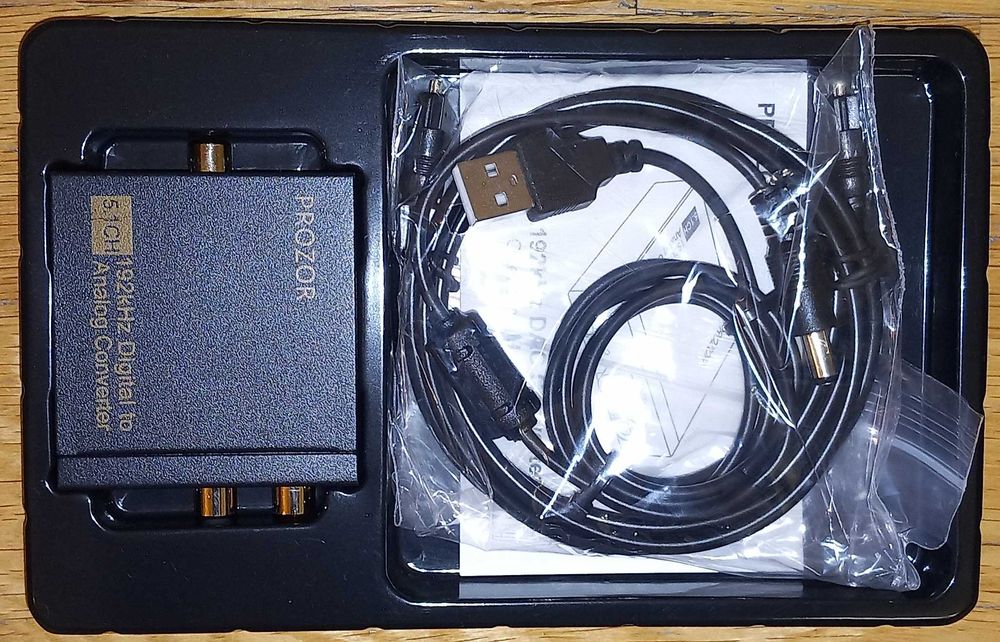 DAC PROZOR 192kHZ - 24bit : 5.1CH Digital Coaxial / Optical to RCA Stereo