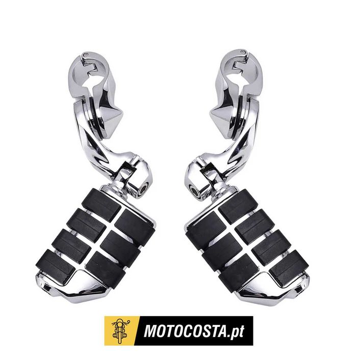 Apoios de Pés Cromados 32 mm para Guarda-Motor Harley Davidson