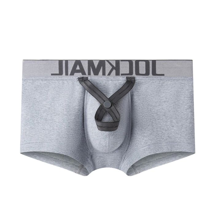 Męskie bawełniane bokserki z ringiem efekt PUSH-UP - JOCKMAIL - M