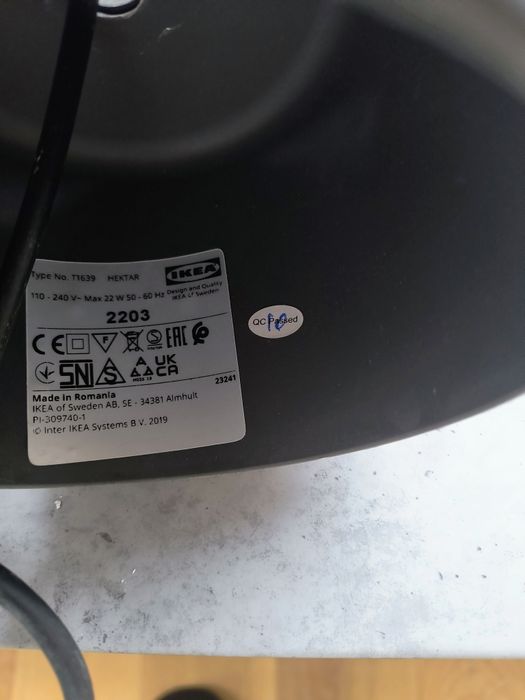 IKEA HEKTAR – 2x lampa wisząca czarna | industrial