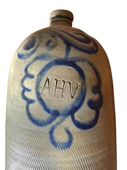 Jarro de Cerâmica Antigo - Stoneware Salt-Glazed - Raro Século XIX