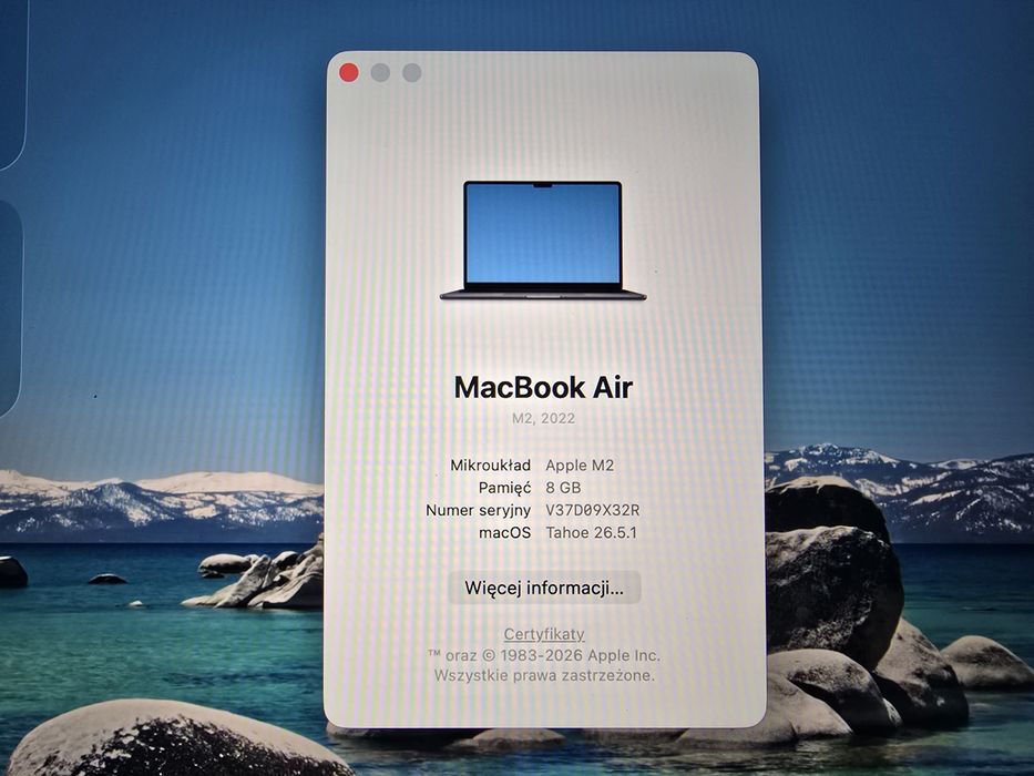Bateria 90% MacBook Air M2 13" | 8GB / 256GB | Gwarancja | Zadbany