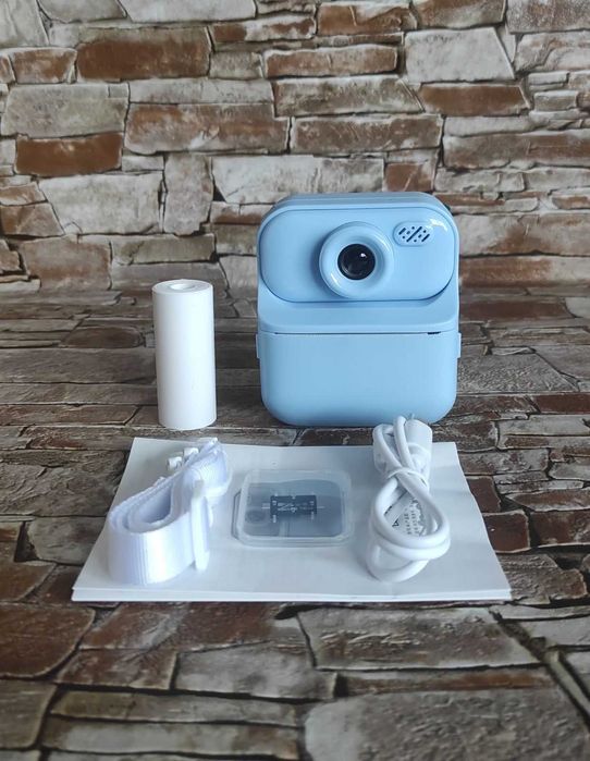 Дитячий фотоапарат PС Blue / Миттєвий друк / Яскравий дизайн
