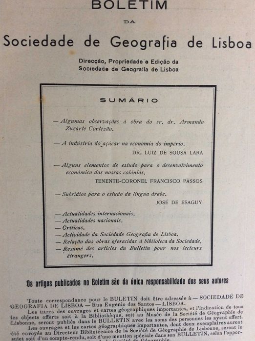 Boletim da Sociedade de Geografia de Lisboa. - 1936. Março e Abril