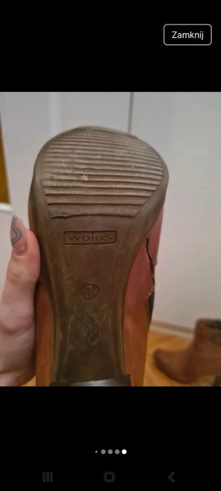 Skórzane botki Wojas