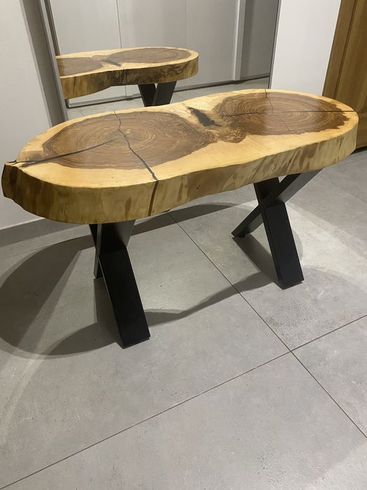 Stolik z plastra z żywicą-88/42cm