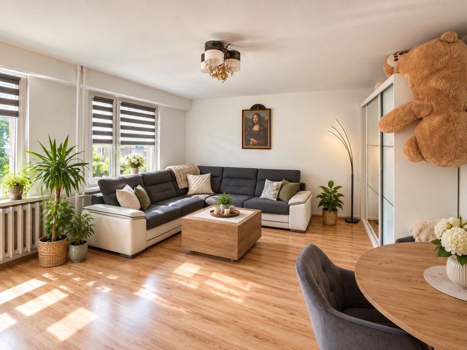 3 pokoje, 63 m², wysoki parter, balkon | Ustrzyki Dolne, ul. Gombrowicza