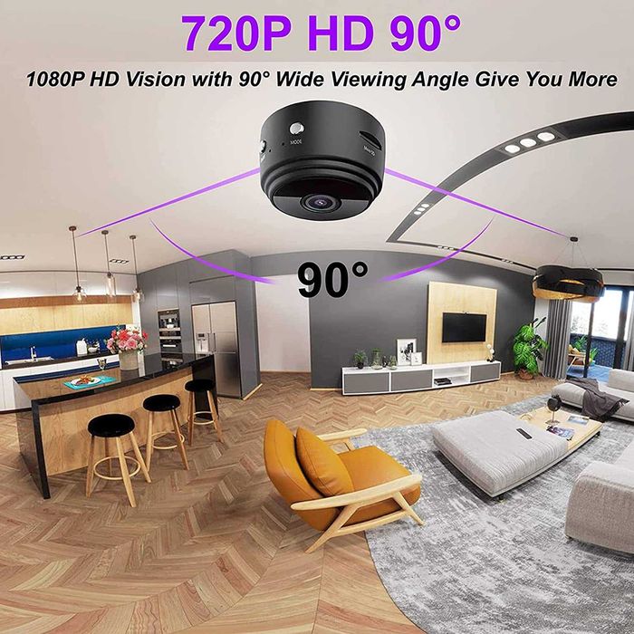 ASHATA bezprzewodowa Kamera Wifi 1080P SD MINI Czujnik ruchu