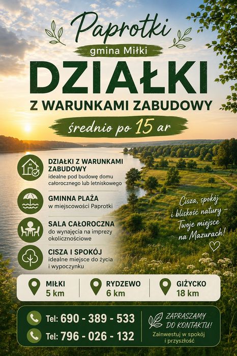 Działki z Warunkami Zabudowy