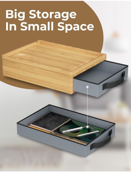 Organizer przy łóżku Bambusowy z szufladą