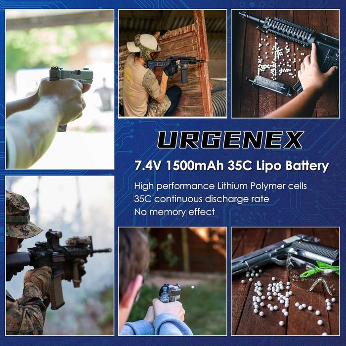 Akumulator URGENEX Airsoft 7,4 V 1500 mAh 35C