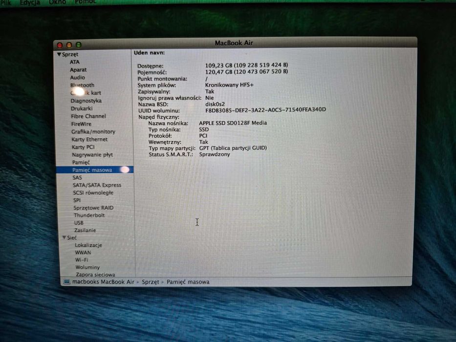 MacBook Air A1466 i5/4Gb/SSD/BateriaOK/macOS X