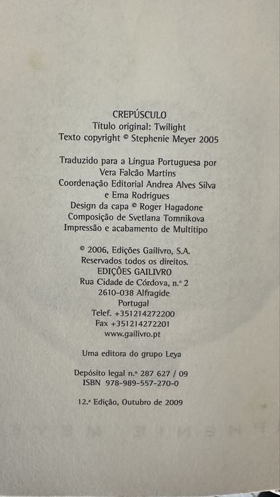 Livro ‘Crepúsculo’