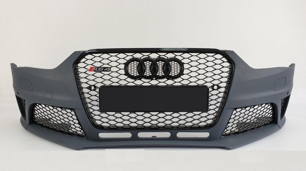 Бампер передний Audi A4 B8.5 / S4 B8.5 2012-2016 RS4 стиль черный глянец
