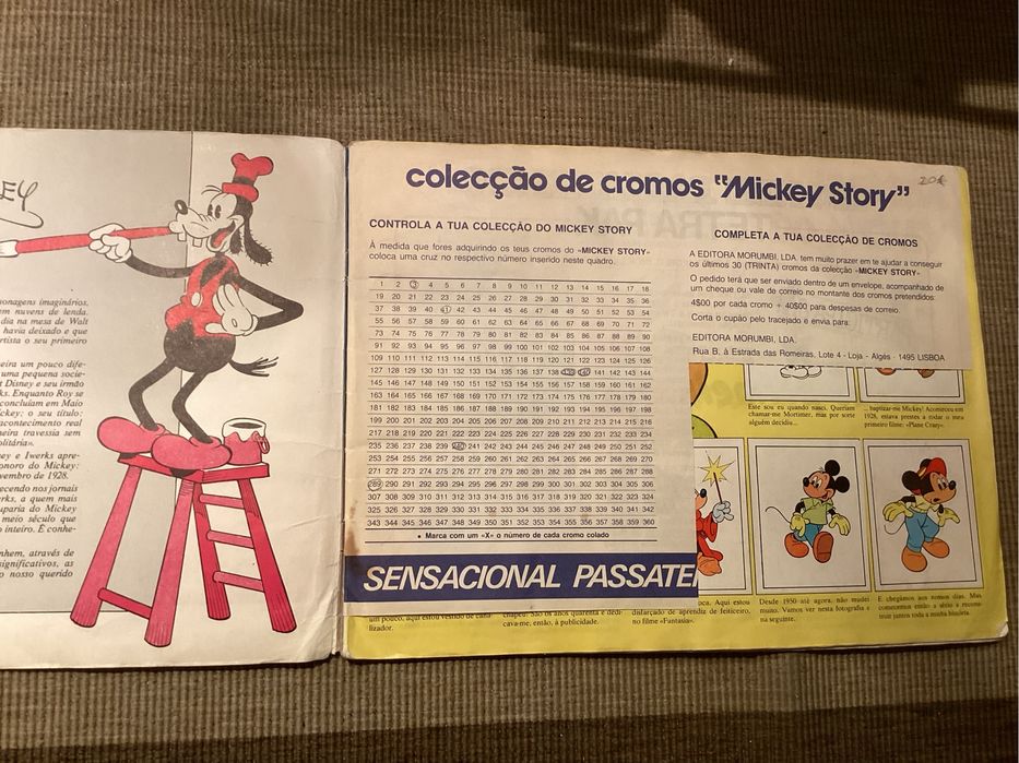Caderneta de cromos MICKEY STORY. Walt Disney. 1985. Completa.