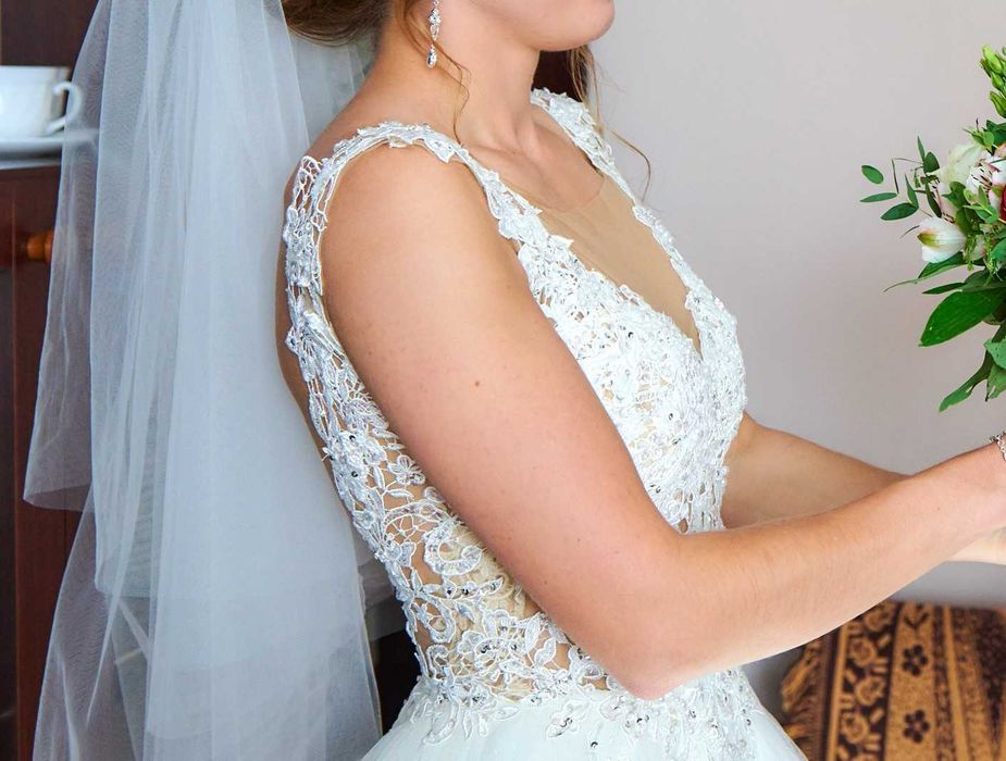 Suknia ślubna Laura Romano szyta 34-36