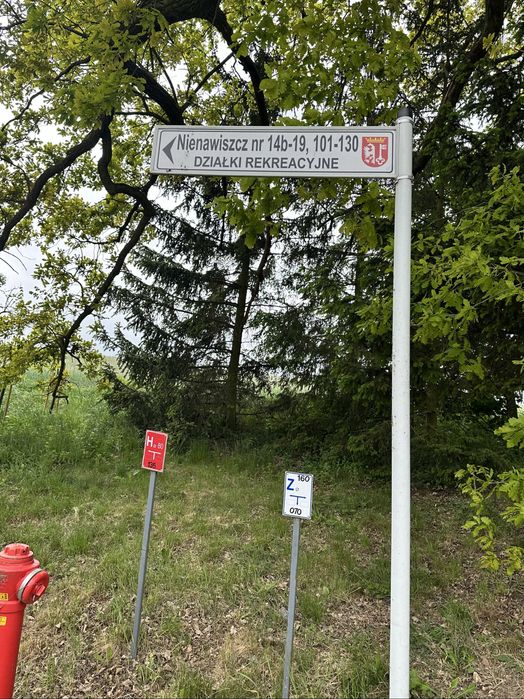 Dzialka starodrzew 1336 m2 Nienawiszcz blisko jeziora prad MPZP