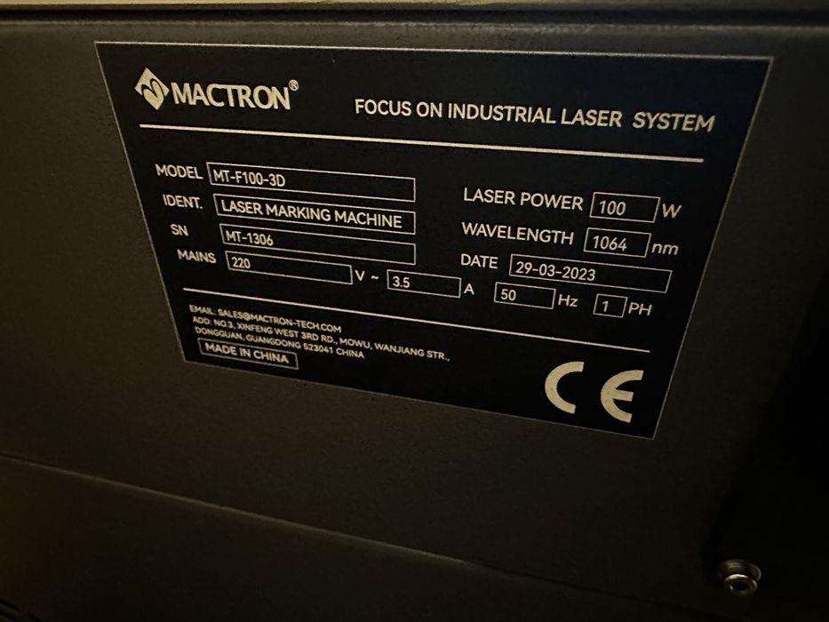 Лазерний маркувальний верстат з 3Д функцією