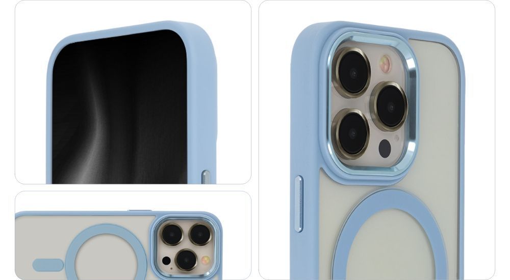 Nakładka Satin Elegant Mag do iPhone 15 Plus 6,7" niebieska