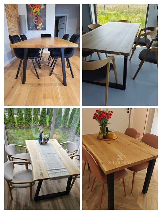 Stół dębowy loft do salonu do jadalni stolik kawowy  lite drewno