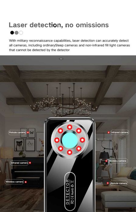 Detektor ukrytych mikrokamer lokalizator GPS wykrywacz podsłuchów