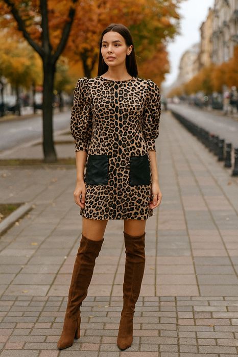 Яскрава леопардова сукня р S-M