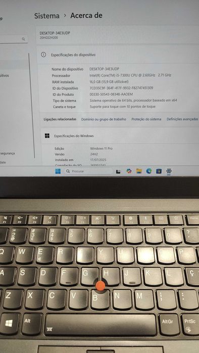 Lenovo ThinkPad T470s i5 | 16GB RAM | SSD 240GB |  14" Tatil | Win 11