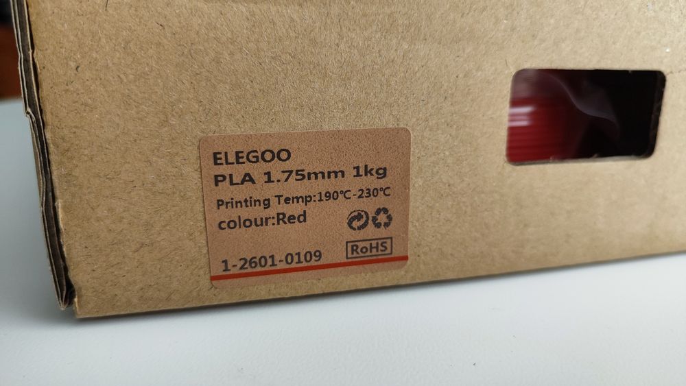1 kg Filamento PLA vermelho Elegoo