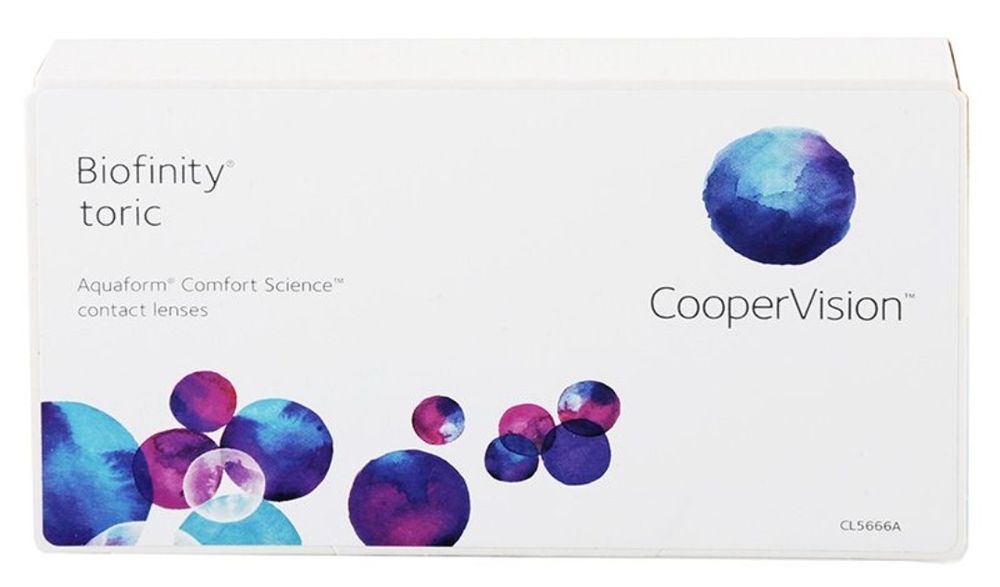Soczewki kontaktowe toryczne, biofinity toric, CooperVision.