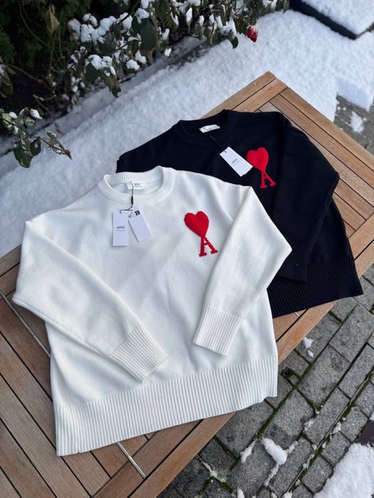 ‼️АКЦІЯ‼️Стильний світер AMI (Ami Paris) чорний та білий