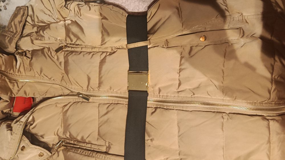 Casaco Mango Suit bege com cinto