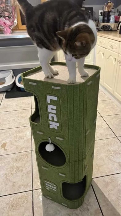 лежанка будинок трьохповерховий для котиків і малих собачок когтеточка