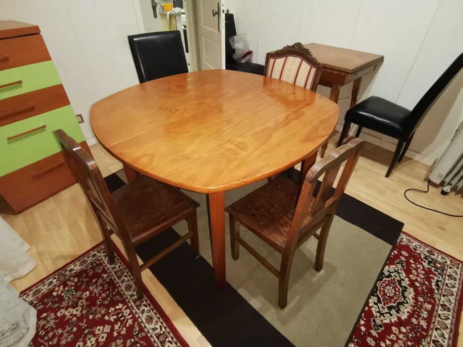 Mesa de jantar pinho maciço extensível437929631674552323