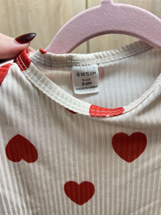 Ромпер з сердечками рубчик