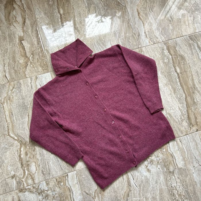 Kardigan sweter z golfem wełniany damski angora 38 M