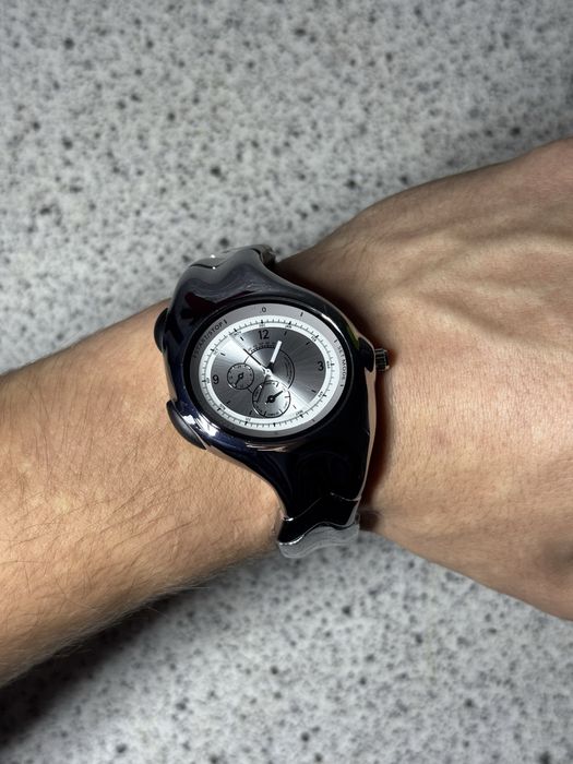 Armored Triax Y2K Style Stainless Still Watch Futuristic Design