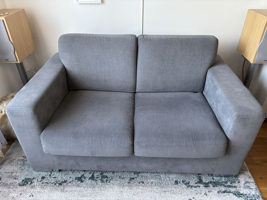 Sofa rozkładana welur 157cm stelaż włoski