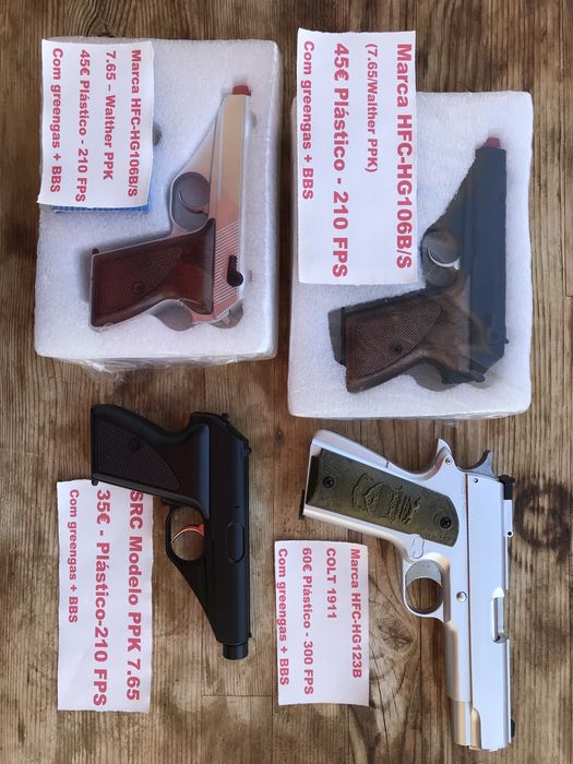 Pistola Airsoft Greengas SEM blowback Plástico PPK-1911-PT92  PROMO