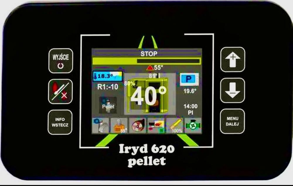 Kocioł na ekogroszek Mocek 48 KW z podajnikiem sterownik iryd 620 5 klasa drewno