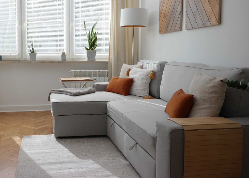 Sofa narożnik z funkcją spania IKEA Vilasund szara