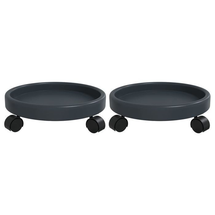 Szary Kwietnik na Kółkach, 2 Szt., 34 cm, Nośność 35 kg
