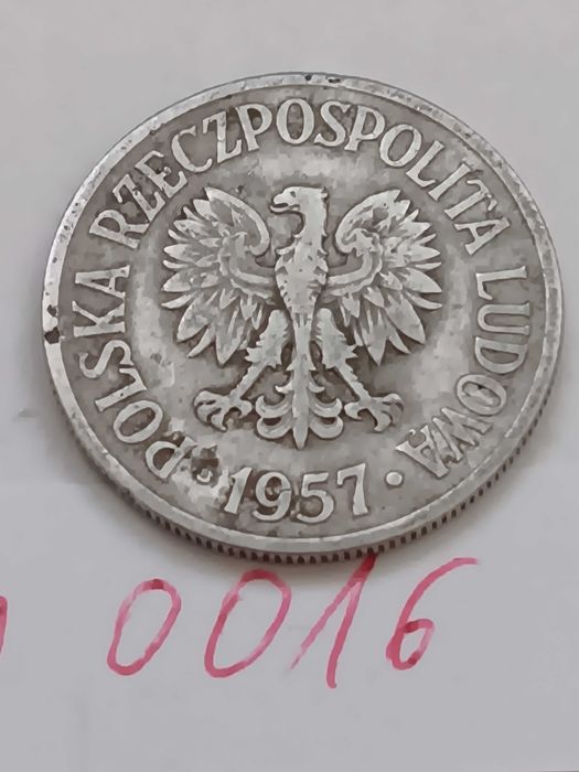 M0016,  stara moneta starocie 50 groszy 1957 Polska