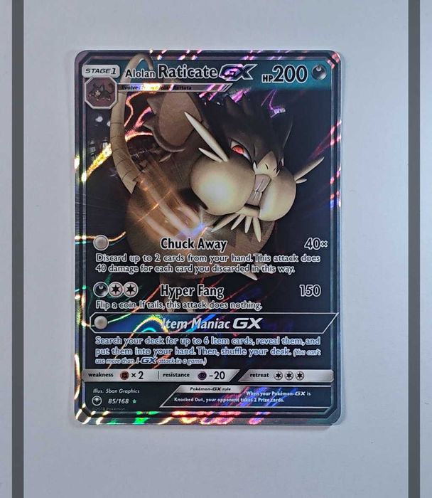 Alolan Raticate Gx 85/168 CES Pokemon ENG-NM