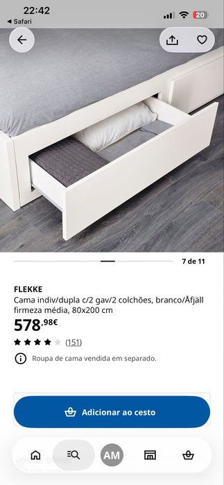 Cama flekke com dois colchoes firmes sem uso