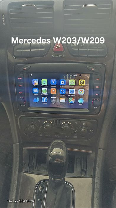 Rádio Android 14 com GPS Mercedes W203/W209 (Artigo Novo)