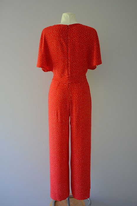 Mango długi czerwony kombinezon retro pin up 34 XS