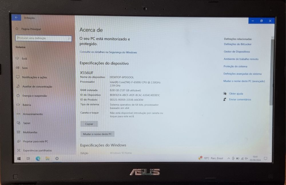 Computador portátil Asus427552190434519044