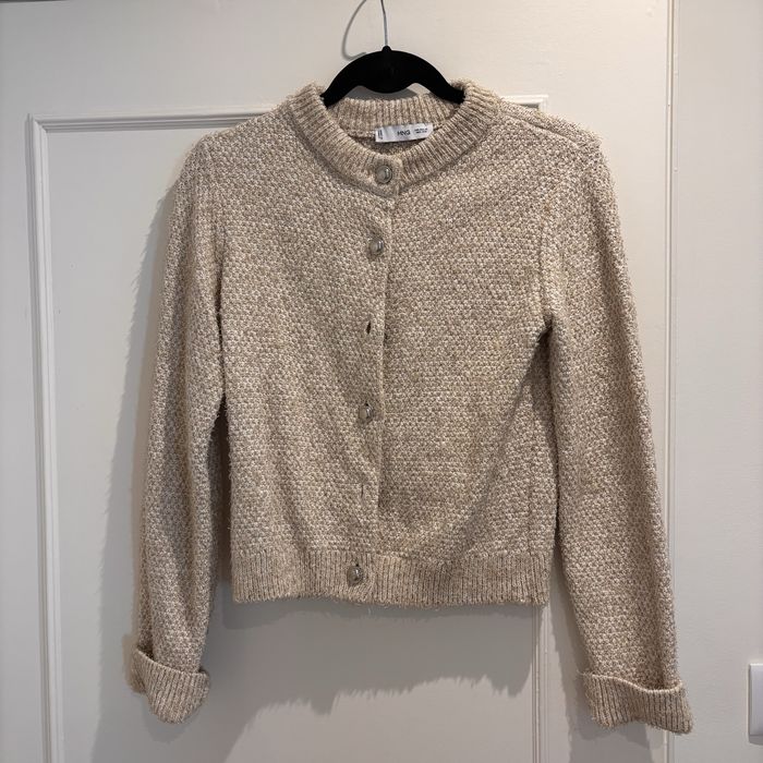 Casaco Mango bouclé bege – XS