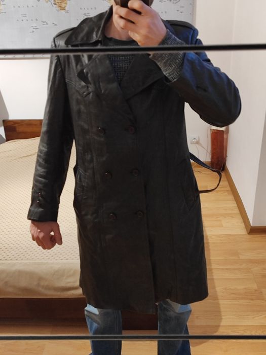 Płaszcz skórzany męski