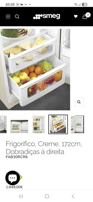 Combinado SMEG A+++ creme (com pouco uso, mas com avaria na placa)